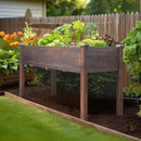 MUPATER 4' x 2' Raised Garden Bed, Raised Garden Bed with Four Legs & Elevated Planter Box and Drainage Holes for Herbs and Vegetables, Outdoor and Indoor, Rustic by GreenHaven Gardens