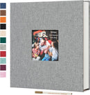Spbapr Large Photo Album Self Adhesive 4x6 5x7 8x10 10x12 Pictures Magnetic Scrapbook 40 Blank Pages Linen Cover DIY Album with A Metal Pen, 13.2" X 12.8" by TinyTreasures Baby Boutique