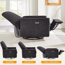 Power Swivel Glider Recliner Chair, Electric Nursery Rocker Recliner Chair, USB & Type-C Charger, Charcoal Gray Boucle by TinyTreasures Baby Boutique