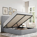 Allewie Full Size Lift Up Storage Bed, Modern Wingback Headboard, Hydraulic Support, No Box Spring Needed, Light Grey by CozyNest Decor
