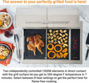 Kenyon Texan Built-In Electric Grill for Stone Counter, Standard Lite-Touch, Stainless Steel Grill with Split Lid for Indoor and Outdoor Use, 2 Burners, Quick Heat Up, Dishwasher Safe Grate, 240V by GreenHaven Gardens