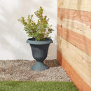 PL20GY Classic Traditional Plastic Urn Planter Indoor/Outdoor, 10" x 12", Gray by CozyNest Decor