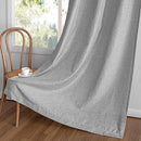 MYSKY HOME 90 Inches Long Living Room Curtains 2 Panels Boho Semi Sheers Light Filtering for Bedroom Windows, Linen Look Texture Soft Touch Country Back Tab, 50" Wide x 90" Long, Dove Grey, 2 Panels by CozyNest Decor