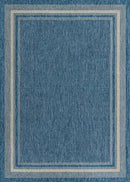 Unique Loom Outdoor Border Collection Area Rug - Soft Border (8' x 11' 4" Rectangle, Blue/ Ivory) by GreenHaven Gardens