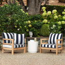 LVTXIII Outdoor/Indoor Deep Seat Cushion Patio Seat and Back Cushion Set All-Weather Replacement Chair Cushion for Garden Furniture Decoration, 24"x24"x4", Cabana Navy by GreenHaven Gardens