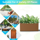 FENCY Large Metal Planter, Large Rectangular Planters for Outdoor Plants, Tall Outdoor Planters for Porch Patio, 38" L x 15" W x 16.3" H Brown Metal Planter with Drainage Hole by GreenHaven Gardens