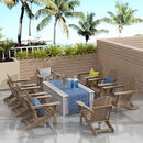 Westin Outdoors Laguna WO Outdoor Adirondack Folding Patio Chairs 8 PCS Set Retro Beach Aesthetic for Backyard, Lawn, Patio, Deck, Garden, Weather Resistant Polyethylene Plastic Lounger (W W) by GreenHaven Gardens