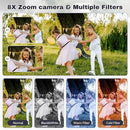 Digital Camera FHD 1080P Video & 8X Digital Zoom - Compact Point and Shoot Digital Camera with 2.4" Screen, 800mAh Rechargeable Battery Portable Small Camera for Kids Teens Girls Boys(Black) by TinyTreasures Baby Boutique