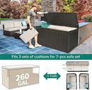 YITAHOME 260 Gallon Extra Large Deck Box, Double-Wall Resin Outdoor Storage Box with Flexible Divider for Patio Cushions Garden Tools, 1000lbs Load Capacity, Lockable & Waterproof (Light Brown) by CozyNest Decor