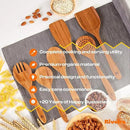 Riveira Brown Bamboo Wooden Spoons for Cooking Set of 6 – Natural Brown Bamboo Wooden Cooking Utensils, Wooden Spatula, Wooden Spoon - Premium Quality Wooden Utensil Set for Non-Toxic Cooking by CozyNest Decor