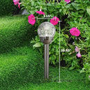 GIGALUMI Solar Outdoor, Cracked Glass Ball Solar Garden Lights, Color Changing Lights Outdoor,Garden LED for Path, Patio, Yard, 6 Pack Pathway by CozyNest Decor