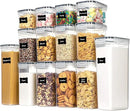CHEFSTORY Airtight Food Storage Containers Set, 14 PCS Kitchen Storage Containers with Lids for Flour, Sugar and Cereal, Plastic Dry Food Canisters for Pantry Organization and Storage by CozyNest Decor