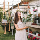 6-Pack Macrame Plant Hanger - 12 Ceiling Hooks, Plant Hanger Indoor, Hanging Plant Holder, Hanging Planters for Indoor Plants, Boho Plant Hanger, Plant Hangers Indoor Macrame (Caramel) by GreenHaven Gardens