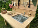 Noble Toys Mini Mud Kitchen with Functional Sink for Kids | Pretend Play Toddler Table with Running Water | Outdoor Playset Working Sink | Real Wooden Kitchens | Preschool Equipment by TinyTreasures Baby Boutique