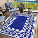 Plastic Outdoor Rug 6'x9' Waterproof Camping Carpet Outside Area Rug Reversible Light Blue Rugs for RV Deck Entryance Porch Picnic Balcony Beach by GreenHaven Gardens