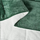 Amazon Basics Reversible Sherpa Comforter Set with Pillow Sham, Green, King by CozyNest Decor