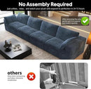 157.5" 4-Seater Cloud Sofa,Modular Sectional Couch,Modern Deep Seat Upholstered Couches with Plush Corduroy Fabric for Living Room Furniture,Bedroom and Apartment,No Assembly Required,Blue by CozyNest Decor