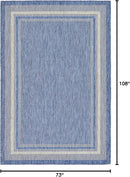 Unique Loom Outdoor Border Collection Area Rug - Soft Border (6' 1" x 9' Rectangle, Blue/ Ivory) by GreenHaven Gardens