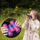 Binoculars for Kids, Girls or Boys Real Kids Binoculars in Vibrant Pink Blue - includes Sticker Book with 40 Bird Species - Kids Toys Small Binoculars, Toddler Binoculars by TinyTreasures Baby Boutique