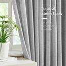 FMFUNCTEX Pinch Pleated Curtains 96 Inches Long for Living Room, Dove Grey Semi Sheer Faux Linen Textured Pleat Drapes for Bedroom with Hooks, Light Filtering Farmhouse Window Drapes 2 Panels by CozyNest Decor