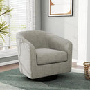 Swivel Barrel Accent Chair, Modern Round Linen Arm Chair for Living Room, Bedroom, Comfy Club Reading Chairs for Adults（Linen Fabric, Khaki, Set of 1 by CozyNest Decor