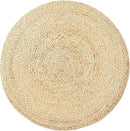 REDEARTH · Cylindrical Pouf Foot Stool Ottoman - Jute Braided Pouffe Poof Accent Sitting Footrest for Living Room, Bedroom, Nursery, Patio, Lounge & Other Rooms (Natural Acorn, 18"x18"x14")