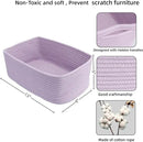 Small Woven Storage Baskets 13“X9”X5“ Decorative Rope Bins for Organizing Shelves, Closets, and Toys, Empty Gift Baskets, Cute Organizer Basket for Home and Office (purple, Large) by CozyNest Decor