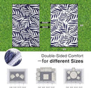 OLANLY Waterproof Outdoor Rug 6x9 ft, Reversible Outdoor Plastic Straw Rug with Leaf Pattern, RV Mat, Indoor Outdoor Carpet for Patio, Camping, Balcony, Deck, Backyard, Navy & White by CozyNest Decor