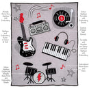 Lambs & Ivy Rock Star Musical Instruments 3-Piece Baby Crib Bedding Set - Gray by TinyTreasures Baby Boutique