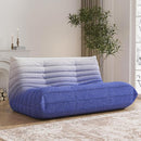 Bean Bag Chair, Loveseat Fireside Chair Bean Bag Sofa Large Bean Bag Chair for Adults, 2 Seater Bean Bag Chairs for Teens with High Density Comfortable Foam, Bean Bag for Living Room (Blue&White) by CozyNest Decor