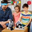 PicassoTiles 101pc Magnetic Puzzle Cube Set Black and White 1 Inch Construction Blocks STEM Educational Toy for Kids Age 3 Plus Sensory Learning Kit with Idea Book for Building and Creativity PMC101 by TinyTreasures Baby Boutique