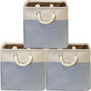SIMPLE HOUSEWARE Fabric Storage Cubes, 13" x 13" Storage Bin, 3 Pack, Blue by CozyNest Decor
