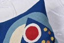 Kandinsky Blue Abstract Pillow Cover | Modern Outdoor Cushions | Mid Century Chair Cushions | Handmade Wool Size 18x18 by CozyNest Decor