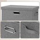 Large 17" 36 Quart Collapsible Stackable Storage Bins with Lids, 5 Packs Gray Foldable Fabric Closet Storage Boxes with Lids, Heavy-duty Linen Cube Baskets(17 x 12 x 11) by CozyNest Decor
