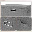 Large 17" 36 Quart Collapsible Stackable Storage Bins with Lids, 5 Packs Gray Foldable Fabric Closet Storage Boxes with Lids, Heavy-duty Linen Cube Baskets(17 x 12 x 11) by TinyTreasures Baby Boutique