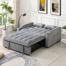 Modern Loveseat Futon Sofa With Pullout Bed, Adjustable Reclining Backrest, Toss Pillows by HouseOfZazla