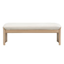 Footstool With Soft Cushion For Living Room - Beige / Natural by HouseOfZazla