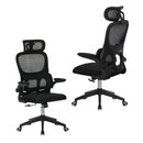 High Back Ergonomic Swivel Rolling Office Chair With Tilt Function, 3D Headrest, Lumbar Support - Black by HouseOfZazla