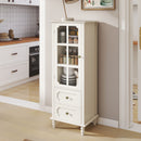 Minimalism Buffet Cabinet With Glass Doors And Double Drawer by HouseOfZazla
