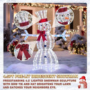 4.5FT Lighted Snowman for Christmas Decoration, 3D Pre-Lit Iridescent Snowman Xmas Decor with 100 LED Lights, Glittered Standing Holiday Display for Outdoor, Indoor by CozyNest Decor