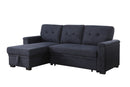 Lucca II - 84.5"W Reversible Sleeper Sectional Sofa with Storage Chaise by HouseOfZazla