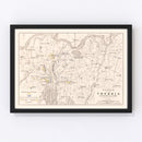 Vintage Map of the Battle of Trebbia, 1799