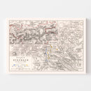 Vintage Map of the Battle of Stockach, 1799