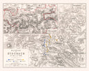 Vintage Map of the Battle of Stockach, 1799