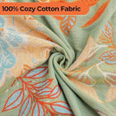 Boho Throw Blanket for Bed-Soft Cotton Rustic Quilt 80"×90",Floral Printed Farmhouse Decor Muslin Bed Blankets for Sofa Couch Chair, Seasons by CozyNest Decor
