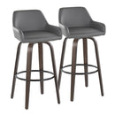 Daniella - Contemporary Fixed Height, Barstool With Swivel With Round Footrest (Set of 2) by HouseOfZazla