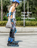 2PM SPORTS Vinal Girls Adjustable Flashing Inline Skates, All Wheels Light Up, Fun Illuminating Skates for Kids Men Adult Women and Boys by TinyTreasures Baby Boutique