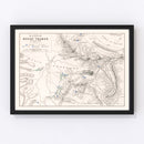 Vintage Map of the Battle of Mount Thabor, 1799