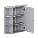 Bathroom Wall Storage Cabinet With Mirror And Adjustable Shelf, 6 Open Shelves