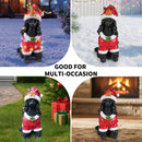 Festive Black Poodle Christmas Statue
